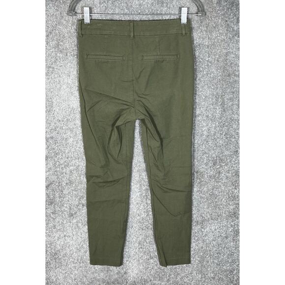 Old‎ Navy High Rise Pixie Chino Pants Womens Size 2 Green Stretch Pockets - Picture 2 of 9